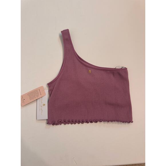 NWT Spiritual Gangster Luna One Shoulder Crop Top Lined Women's Size M/L Purple - Picture 4 of 6